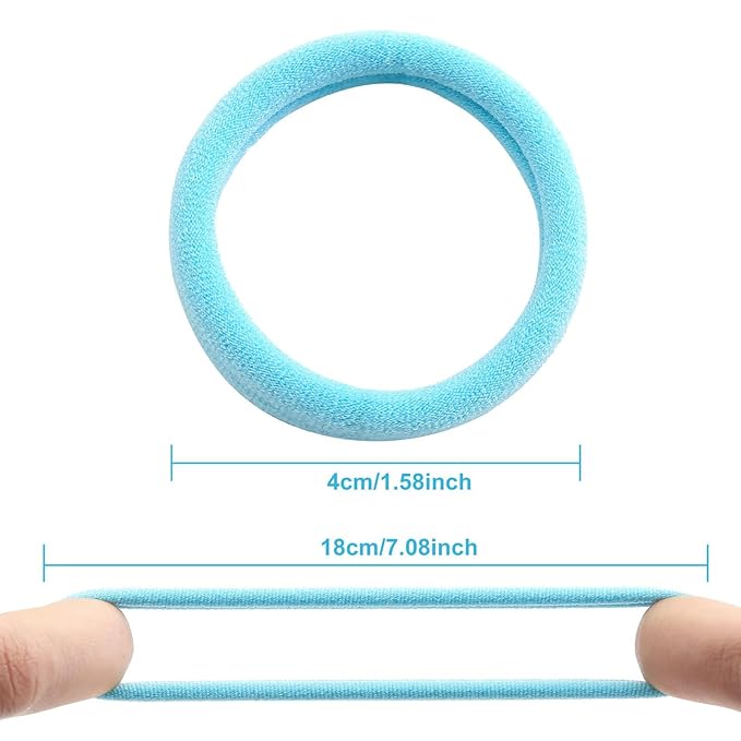 100 Pcs Thick Seamless Spring Hair Ties, Ponytail Holders Hair Accessories No Damage for Thick Hair Christmas Gift(Spring Colors)