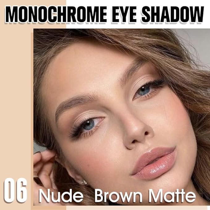 Light Nude Single Matte Eyeshadows Makeup, Neutral Powde Eye Shadow for Women, Skin Singles Matte Eyeshadow Palette Pigmented Waterproof, sombras para ojos, Blendable, Girls Christmas Gift 06