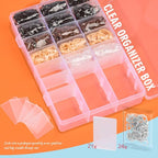 TsMADDTs Small Hair Ties Set, 2000PCS Rubber Bands with Organizer Box, 7 Natural Colors Clear Black Brown, Rat Tail Comb