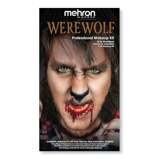 Mehron Makeup Premium Character Kits| Makeup Kits for Halloween & Cosplay| Made in the USA | Complete Kit | Includes all Tools & Instructions on How to Create the Look | (Werewolf)