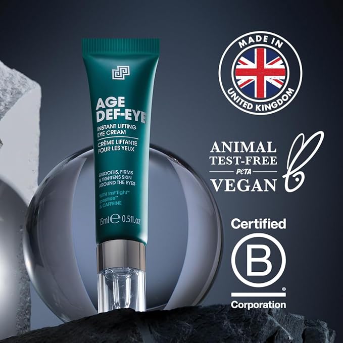 Shakeup Cosmetics Mens Eye Cream, Lifting & Firming Formula, Helps Reduce Fine Lines and Crow's Feet, Hydrating with Peptides & Caffeine, 15ml. Aka. AGE DEF-EYE