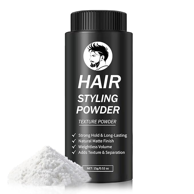 DAMUSI Hair Styling Powder for Men & Women - Volumizing and Texturizing Powder Matte Finish Natural Look Mattifying Hair Texture powder All-Day Hold 0.52 Oz
