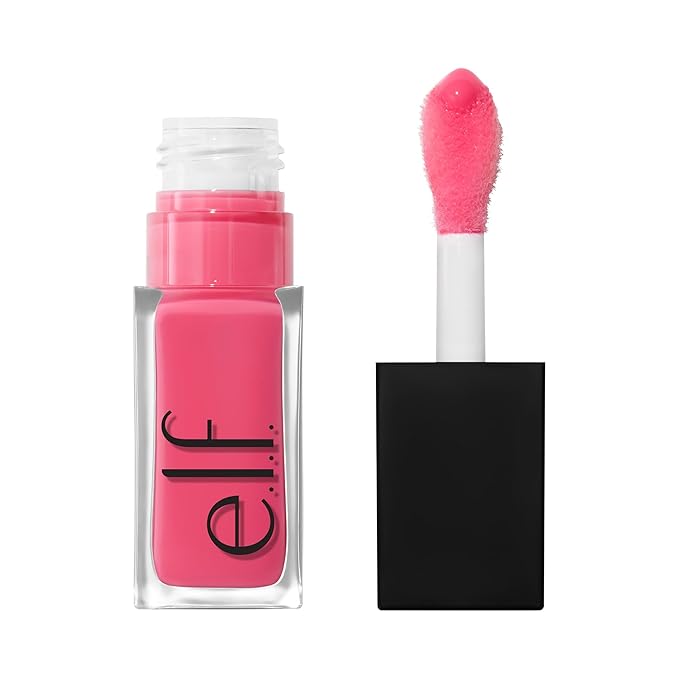 e.l.f. Glow Reviver Plumping Lip Oil, Tinted Lip Plumper For A High-Shine, Plump Finish, Infused With Jojoba Oil, Vegan & Cruelty-Free, Burst Bubble