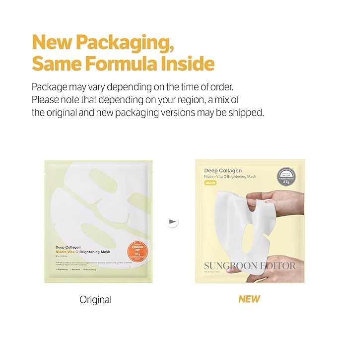 SUNGBOON EDITOR Deep Collagen Niacin-Vita C Overnight Mask | Brightening & Wrinkle Care Mask | 2,160,000PPB Collagen + Niacinamide + Vita C | Stocking Stuffers for Women | Korean Skincare, 4ea