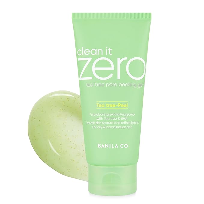 BANILA CO Clean It Zero Tea Tree Pore Peeling Gel | Facial Polish & Vegan Exfoliating Gel for Oily, Acne-Prone Skin | Gentle Scrub with BHA & Tea Tree for Smooth Texture & Clear Pores(120ml/4.05fl.oz)