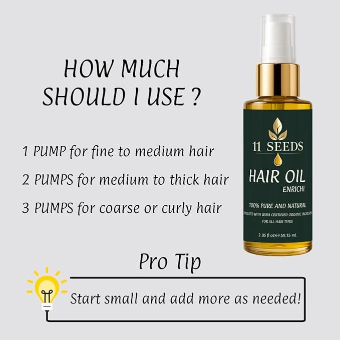 ENRICHI Hair Oil – Hair Heat Protectant for Frizz Control, Adds Shine, Helps Reduce Dryness and Appearance of Split Ends, Color Safe Formula, Natural Blend for All Hair Types - Silicone Free
