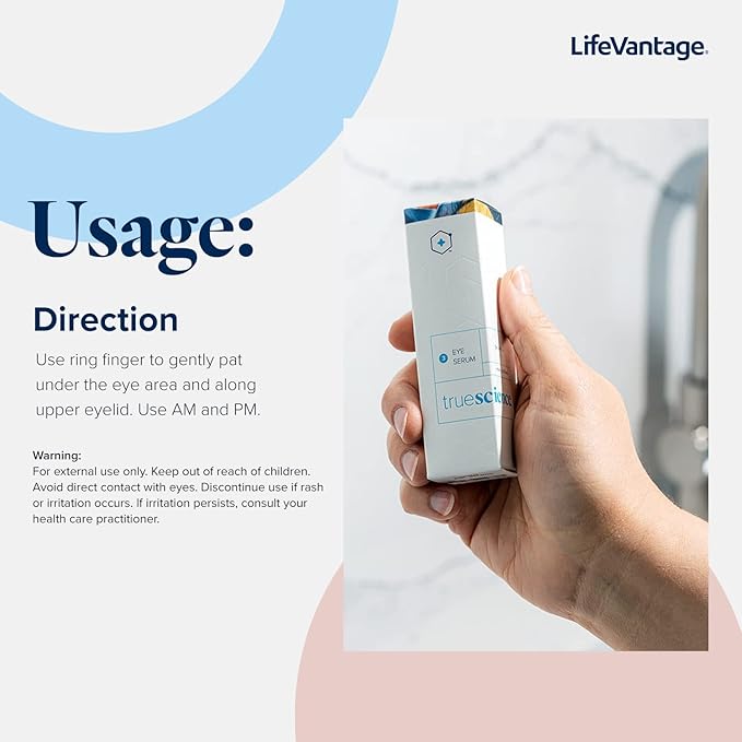 LifeVantage - TrueScience Eye Serum - Brightens, Tightens, Reduces Dark Circles and Puffiness with Nrf2 Technologies - 15ml