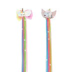 6 Pcs Unicorn Hair Bows Hair Clips For Girls Rainbow Hair Extensions For Kids Toddler Kids Ponytails Hand-made Cute Glitter Hair Accessories