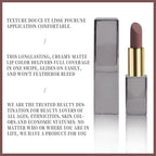 Brown Matte Cream Lipstick,Velvet Waterproof Long Lasting Smudge Proof for Women Lip Stick,Magic Lipstick 24 Hours Original Lip Liner Makeup,labiales mate 24 horas originales,Vegan,1 Count