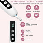 2 Pack 9-in-1 Digital Display Nail Grinder with 100 Sanding Bands - Adjustable Speed Electric Manicure Tool for Acrylic Nails, Callus Removal & Gel Polish - Professional Home Pedicure Kit