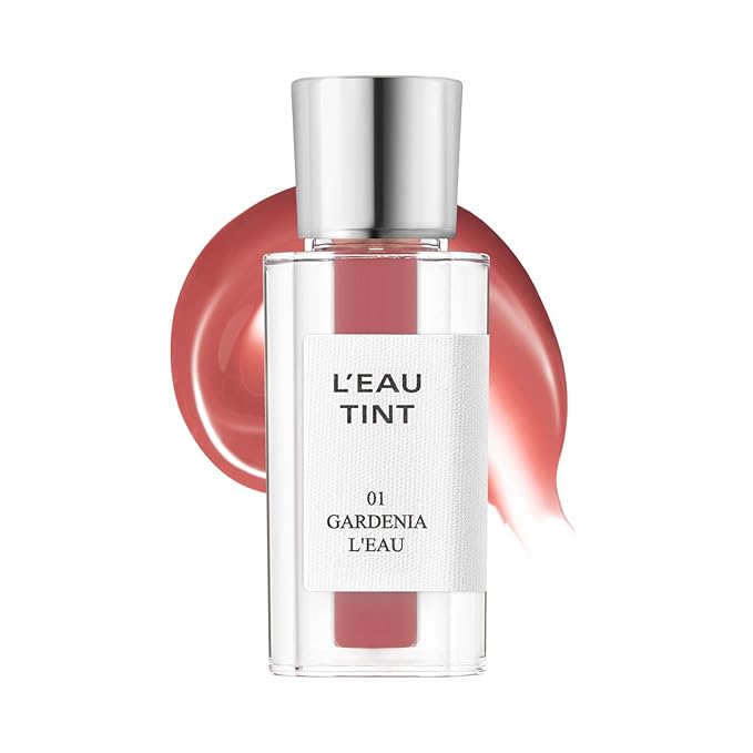 BBIA L’EAU Tint – Glossy & Glow Lip Stain Watery Lip Tint Non-Sticky High Shine Finish Long-lasting Moisturizing Lightweight Natural Daily Use Vegan Korean Makeup (01 GARDENIA L'EAU - MINI)
