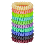 JessLab Spiral Hair Ties for Women, 10-Pack Traceless No-Damage Ponytail Holders, Coils Hair Bands for Girls, Assorted Colors