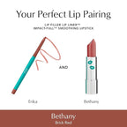 Thrive Causemetics Impact-FULL Smoothing Lipstick, Moisturizing Lip Makeup Essential with Vitamin E, Lightweight Creamy Lipstick for Women, Long Lasting, Vegan, Shade Bethany (Brick Red)