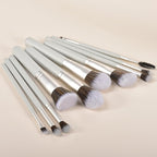 10 Piece Makeup Brushes - Grayish Green Wooden Handle with Soft Synthetic Bristles,for Face & Eye Makeup|Professional Makeup Brushes set for Women & Girls|