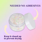 White Face Glitter Gel,Singer Concerts Festival Rave Accessories,Mermaid Body Glitter,Carnival Halloween Hair Glitter Sequins Face Glitter Paint Makeup,Sparkling Chunky for Women&Kids
