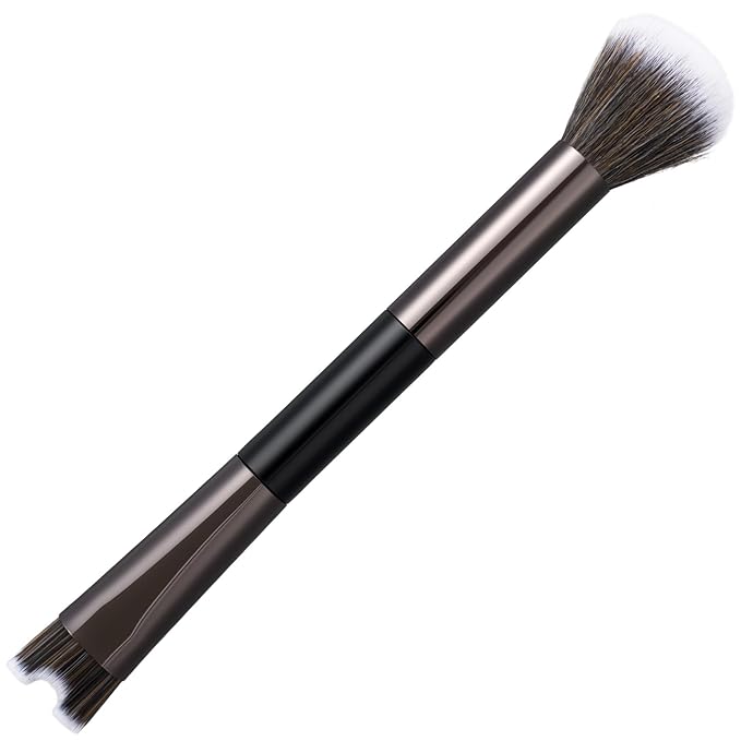 2-In-1 U-Shaped Nose Contour Brush, Contour Nose Brush, Nose Contouring Brushes, Contours Brushes for Makeup (Black,1 Pcs)