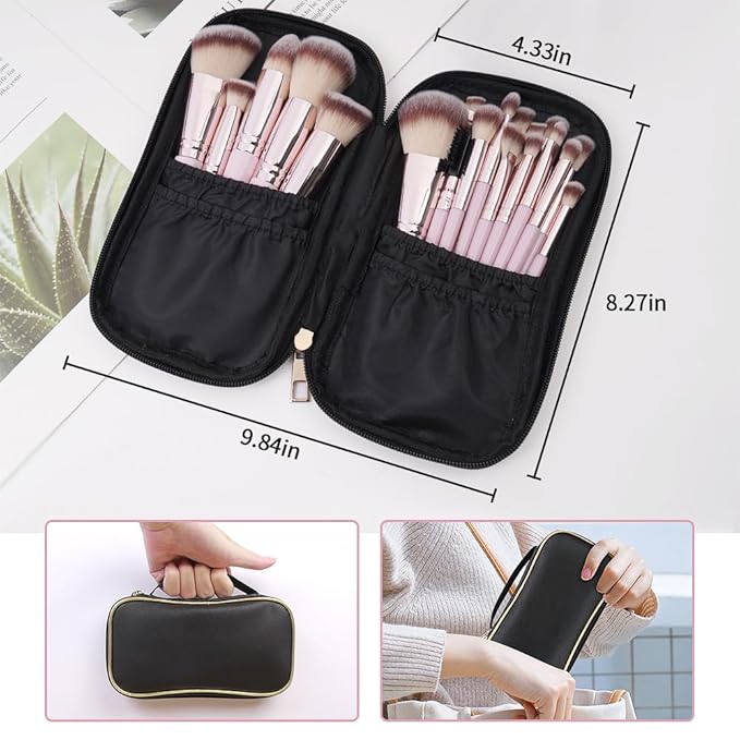 22 Pcs Makeup Brushes Set, MAGEFY Professional Makeup Brushes Wooden Handle Cosmetics Brushes Foundation Concealer Powder Face Eye Make up Brushes Kit(Pinkgold)