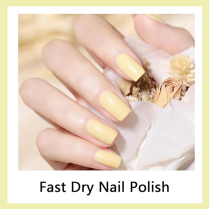 16.5ml Lemon Yellow Nail Polish Large Volume Quick Drying Nail Polish, Fast Drying and Long Lasting Color Nail Art DIY Home Manicure Gift for Women