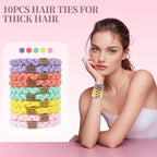 Braided Hair Ties with Crystal Accent, Hair Ties No Damage, 10PCS Ponytail Holders, Elastic Hair Tie for Women Girls's Hair