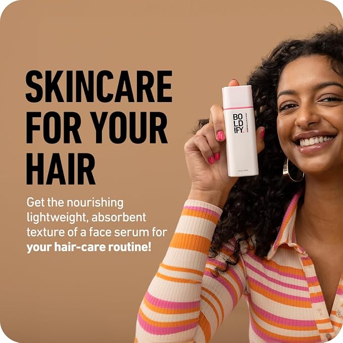 Boldify Leave In Conditioner and Heat Protectant - Hair Serum for Blow Dry and Styling, Nourishing Leave In Serum for Women & Men - Lightweight Thermal Protection to 450F with Biotin