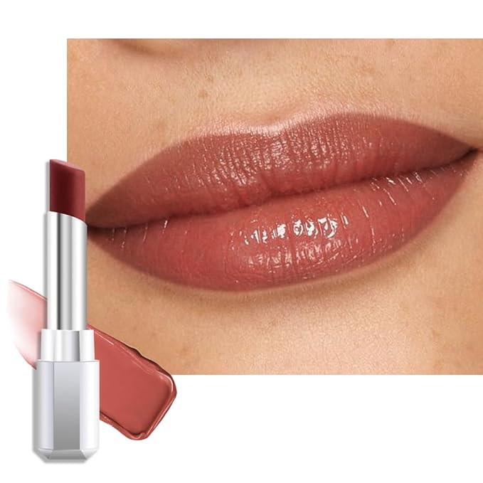 evpct Nude Brown Honey Lipstick Tinted Lip Balm, Sheer Hydrating Shine Tinted Lipstick for Women, Moisturizing Lip Color, Nourishing Tinted Lip Balm Plumper Gloss Stain, Glossy Shiny Finish, 08 Raisin