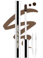 Lip Stain Peel Off Lip Liner Stain with Tweezer, Long Lasting Matte Lip Tint Tattoo, Highly Pigmented Color Lip Makeup, Waterproof Lipstick, Transfer-proof Lipstain for Women, Espresso