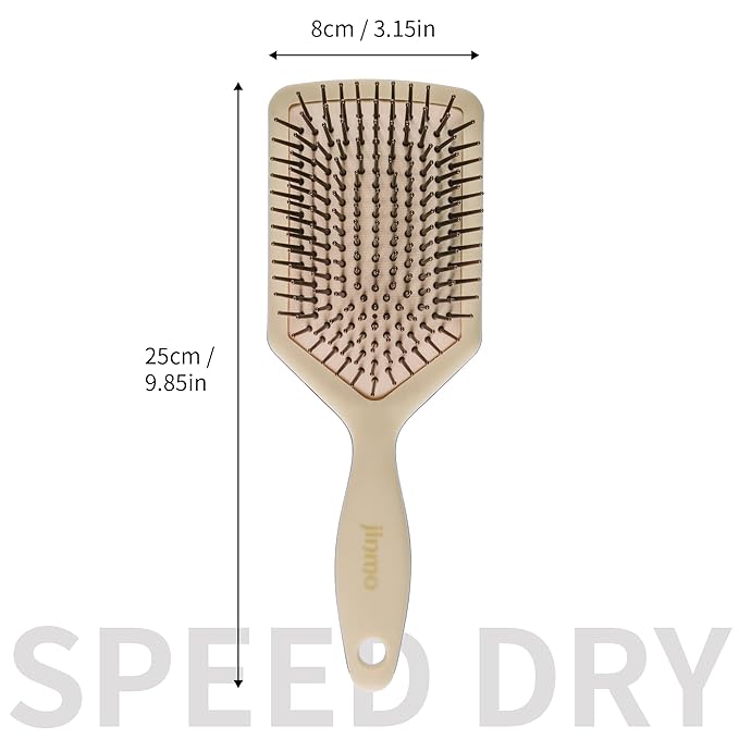 Paddle Hair Brush for Women-Detangling Cushion Brush with Soft Ball-Tip Bristles,Anti-Static Wide Brush for Wet Dry Hair,Smooth Comfortable Scalp Care