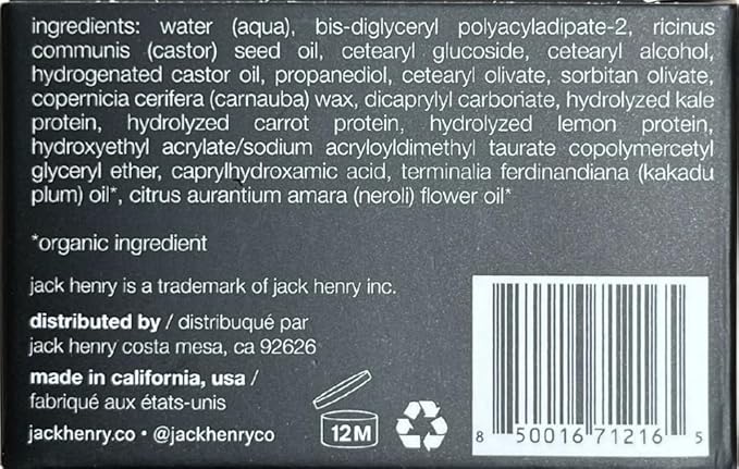 Jack Henry Hair Paste for Men - Natural Finish, Light Hold, Subtle Shine - Natural Plant Based Formula for All Hair Types - Petroleum Free for Non-Greasy Hair Texture - Unscented (1.69 oz)
