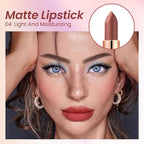 Rose Red Lip Stick,Matte Cream Lipstick Set for Women,Long Lasting Waterproof Smudge Proof Velvet lipsticks Crayon,Lip Makeup Kit Travel Size,Vegan & Cruelty-free (Pack of 1)