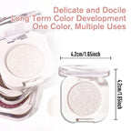Pearl White Glitter Single Eyeshadow, Lightweight Blendable Mini Eye Shadow for Older Women, Monochrome Eyeshadow Palette Makeup Pigmented Waterproof, Vegan & Cruelty-Free, 11