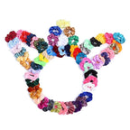 60 Pcs Soft Velvet and Satin Scrunchies for Girls and Women - Silk Elastic Hair Ties and Accessories With Gift Bag