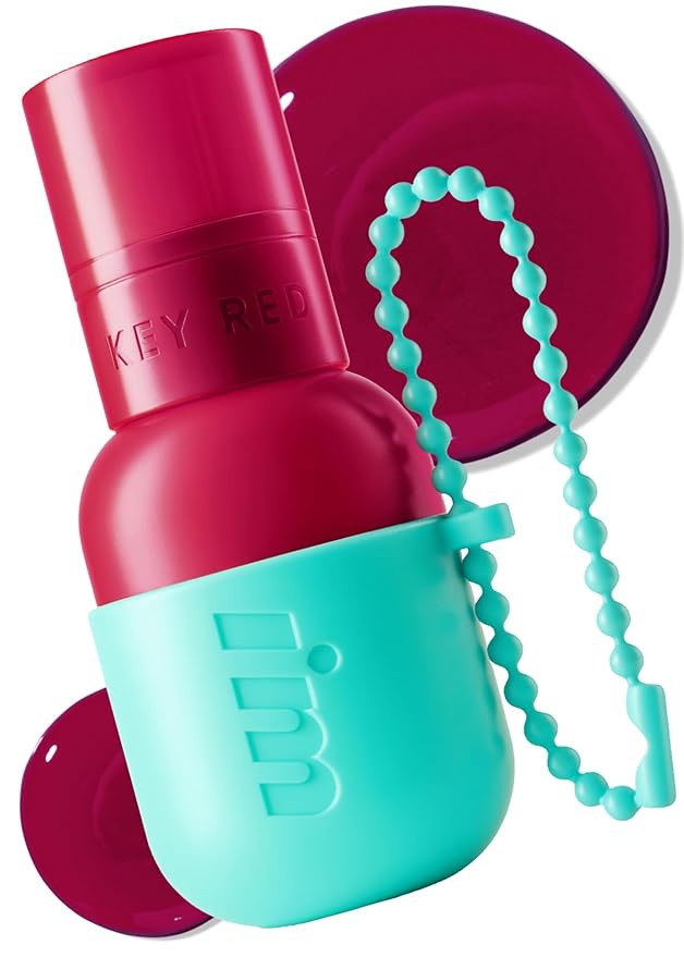 I'M MEME Color Key Ring Water Gel Lip Tint - 05 Berry Compote | Long Lasting Lip Gloss, Hydrating Glossy Finish, Kbeauty, Cute Korean Makeup, Compact, Portable Keychain, Travel-Friendly, Gift, 0.09 Oz