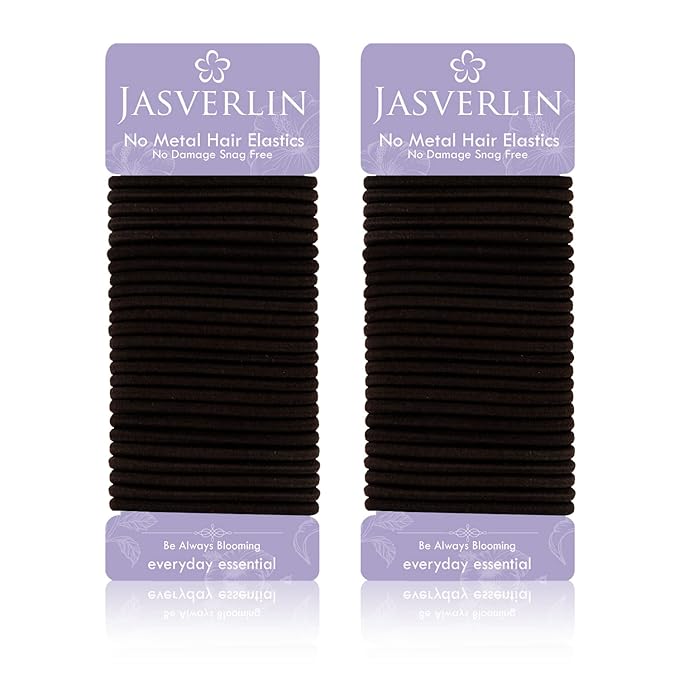 Dark Brown Hair Elastics Ties for Women, Small Hair Scrunchies Band Ponytail Holders No Damage No Pull No Slip for Thick Thin Hair 50 pieces (Dark Brown)