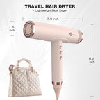 slopehill Professional Ionic Hair Dryer, High-Speed Blow Dryer with Brushless Motor for Salon Use, Lightweight Compact Hairdryer for Travel, Low Noise Quiet for Home, Ceramic Pink