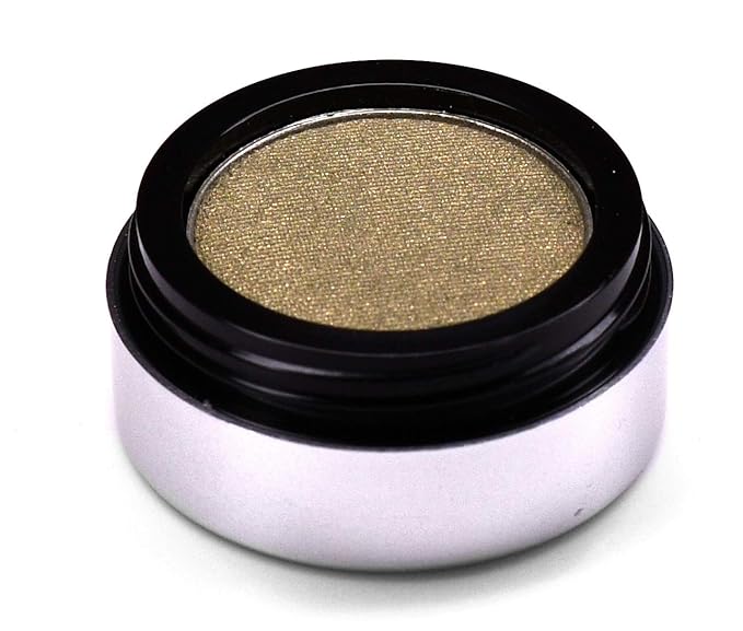 Golden Olive Army Green Sage Shimmering Pressed Powder Single Vegan Eyeshadow; Talc, Paraben & Cruelty Free