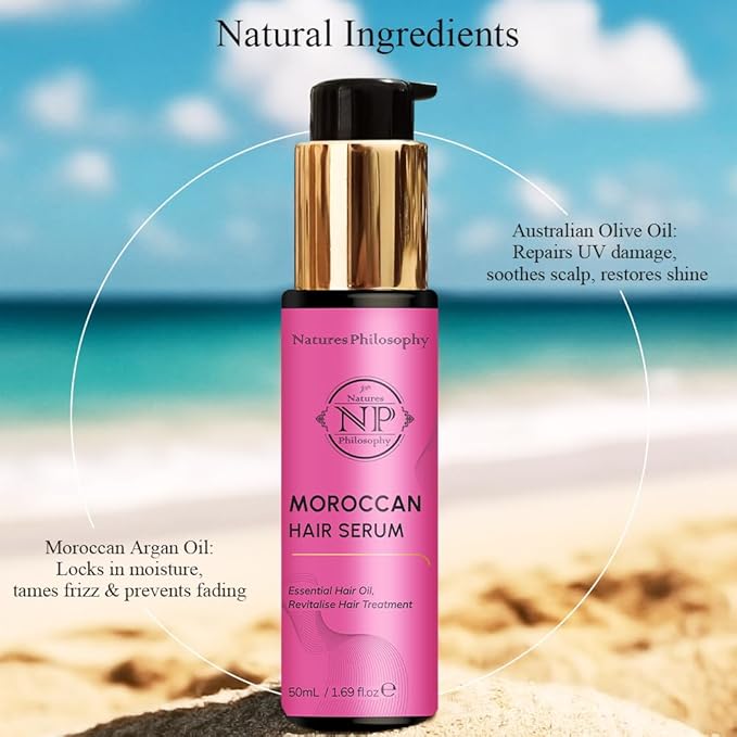 NP NATURES PHILOSOPHY Moroccan Argan Oil & Eyelash Growth Serum Set, Peptide-Infused Lash Serum Prostaglandin-Free, Deep Nourishment Anti-Frizz Shine Hair Product, Aussie Hair Care for All Hair Types