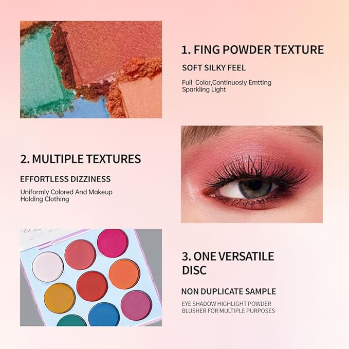 Matte Eyeshadow Palette,Pigmented Rainbow Eye Shadow Kit with Red Yellow Blue Pink Green Shades, Smooth Blendable Long-Lasting Colorful Makeup Palette for Creative Looks, Stage, Festival & Daily Wear