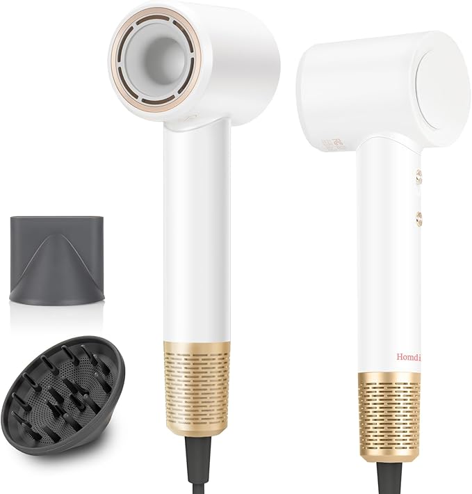 Hair Dryer, Ionic Blow Dryer with Diffuser,High Speed Brushless Low Noise Small Hairdryer, Lightweight/Compact/Mini Design,110V Use for Home/Travel, Suitable for All Hair Types Women, Men