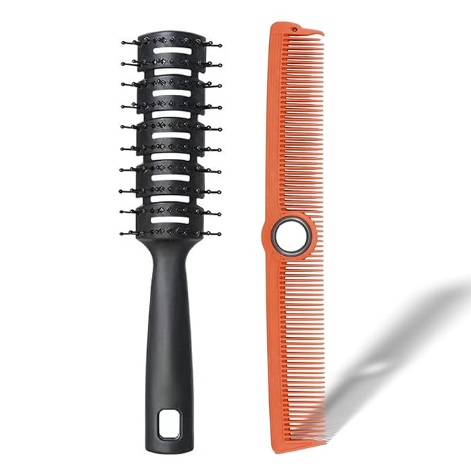 Professional Hair Cutting Comb - Rotatable Design Fine Tooth Barber Combs Anti-Static Styling Comb for Women and Men All Hair Types (Orange)