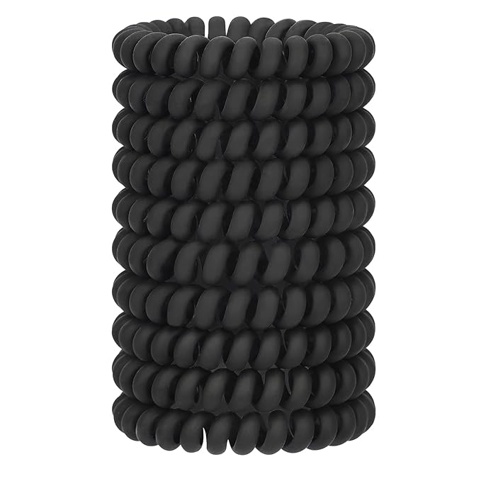 JessLab Spiral Hair Ties for Women, 10-Pack Traceless No-Damage Ponytail Holders, Coils Hair Bands for Girls, Assorted Colors