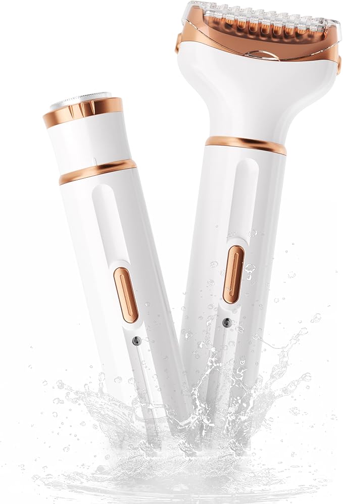 2025 BLIBEE Women's Electric Shaver and Bikini Trimmer, Electric Razor for Women, 2-in-1 Painless Hair Remover for Face Legs Underarms & Bikini Area, Waterproof for Wet and Dry Use, USB Rechargeable