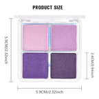 Kaely Powder Eyeshadow Quad, Lavender Purple Glitter Eyeshadow Palette Makeup, Neutral Eye Shadow Palette for Older Women Pigmented Waterproof, sombras para ojos, Blendable, Cruelty-free, 05