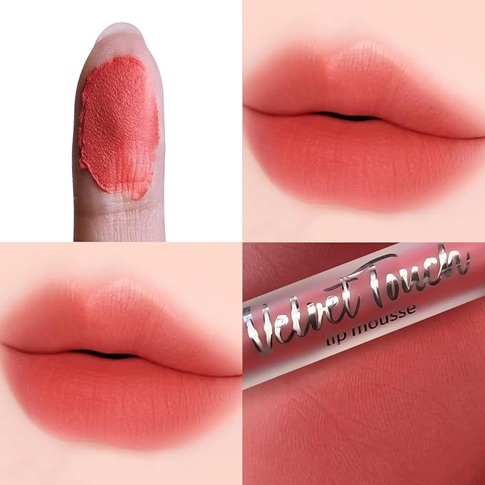 COOL STORY Velvet Lip Stain Mousse, Lip Tint Long-Lasting Waterproof Matte Finish (03)