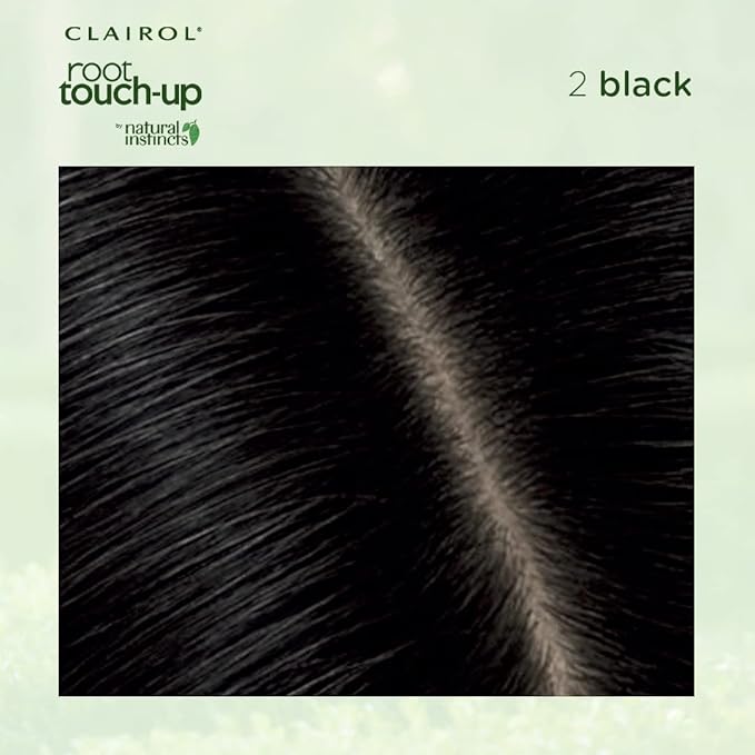 Clairol Root Touch-Up by Natural Instincts Permanent Hair Dye, 2 Black Hair Color, Pack of 1