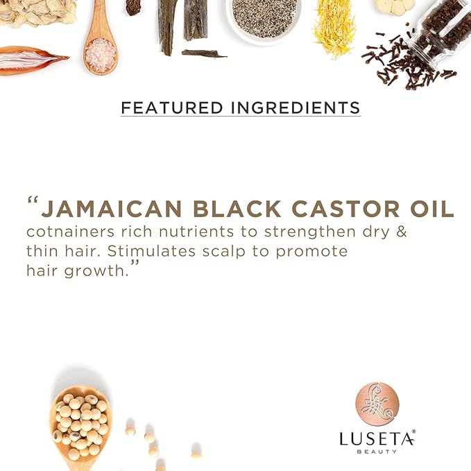 Luseta Jamaican Black Castor Oil Shampoo Strengthen and Restore Fine and Dry Hair Scalp Care 16.9oz