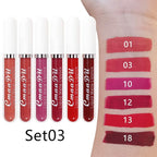evpct 6Pcs Lipstick Matte Liquid Lipstick Lipgloss Set for Women, Dark Ruby Plum Wine Red Violet Purple Nude Beige Pink labiales mate 24 horas originales matte larga duracion 24 Hour Lipstick