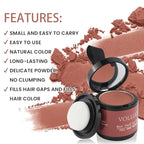 VOLLUCK Root Touch up Powder, Instant Hairline Powder for Thinning Areas and Gray Hair Coverage, Natural and Non-greasy Root Cover up for Women and Men (Red Brown, 0.35 Ounce)