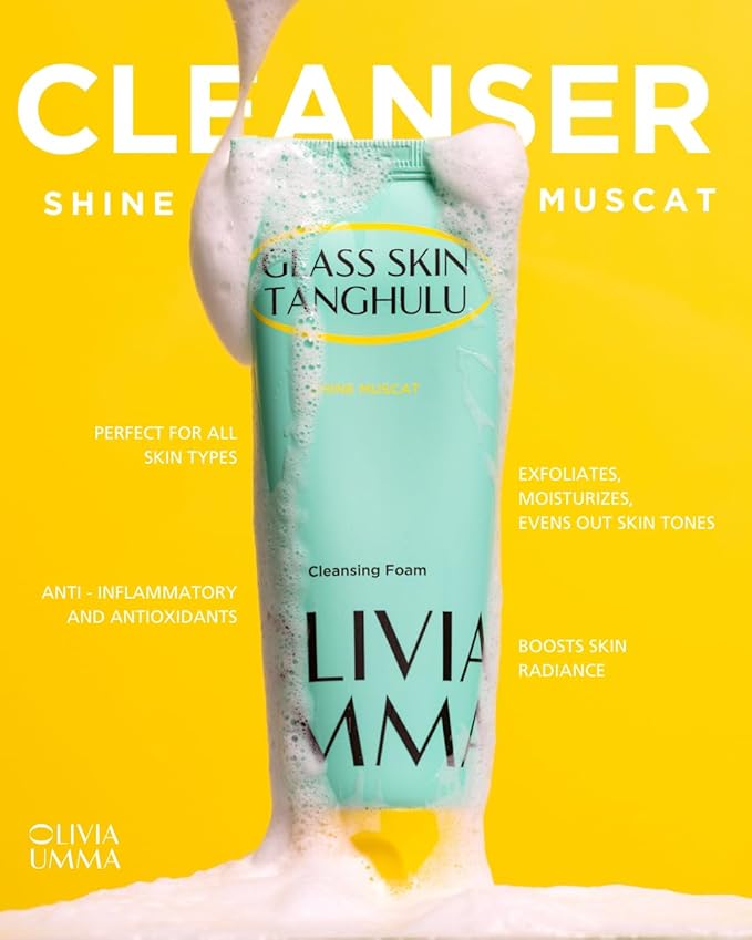 OLIVIAUMMA Glass Skin Tanghulu Shine Muscat Foaming Cleanser - Olivia Umma Deep Cleansing, Moisturizing, and Antioxidant-Rich Korean Face Wash for All Skin Types by Olivia Umma - 120ml