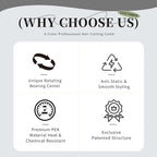 Professional Hair Cutting Comb - Rotatable Design Fine Tooth Barber Combs Anti-Static Styling Comb for Women and Men All Hair Types (Yellow)