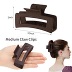 Hair Clip, 3.5 Inch Medium Hair Claw Clips 6 Pack for Women and Girls - Amber Hair Accessories